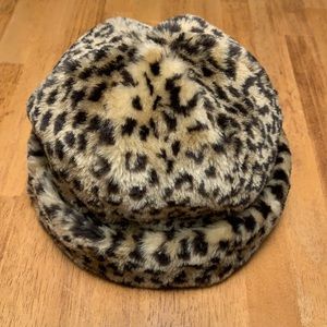 Cheetah print leopard faux fur hat